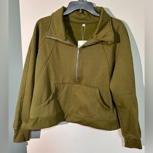 Olive Green Half-Zip Pullover